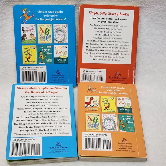 Lot of 4 Dr Seuss Beginner Bright & Early Learning Board Books - Picture 2 of 2
